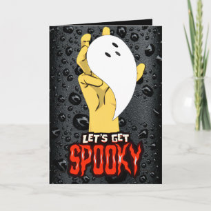 Spooky Season Ghost Hand Halloween-kort Kort