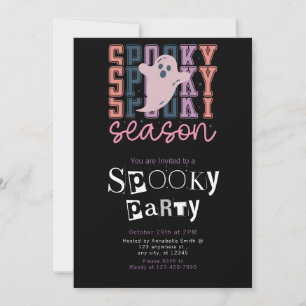 Spooky Season Ghost minimalist Halloween fest Inbjudningar