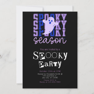 Spooky Season Ghost minimalist Halloween fest Inbjudningar