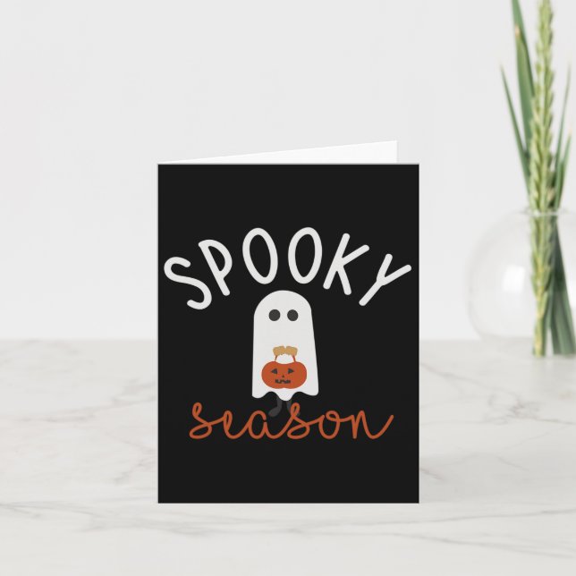 Spooky Season Ghost Roligt Cute Halloween Costume  Kort (Framsida)