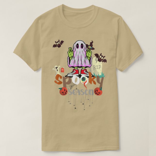 Spooky Season Groovy Ghost 112 T Shirt (Design framsida)