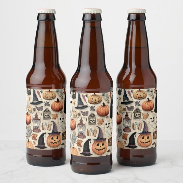 Spooky Season - Halloween Beer-etikett Ölflaska Etikett (Flaskor)