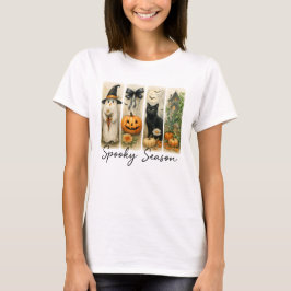 Spooky Season Halloween Black Cat T Shirt