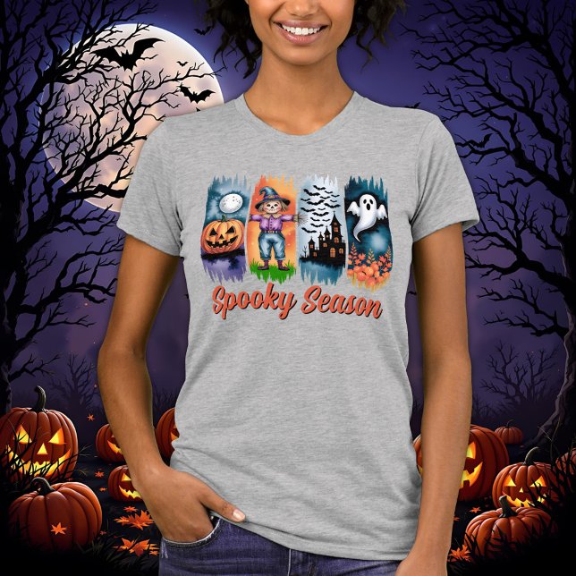 Spooky Season Halloween Fall Autumn Brush Strokes T Shirt (Skapare uppladdad)
