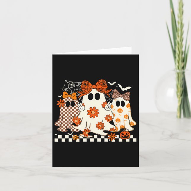 Spooky Season Halloween Flower Funny Ghost Trick O Kort (Framsida)