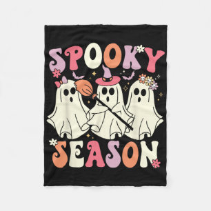 Spooky Season Halloween Ghost Costume Retro Groovy Fleecefilt