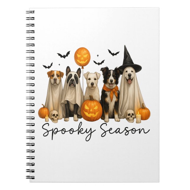 Spooky Season Halloween Hund Anteckningsbok (Framsidan)