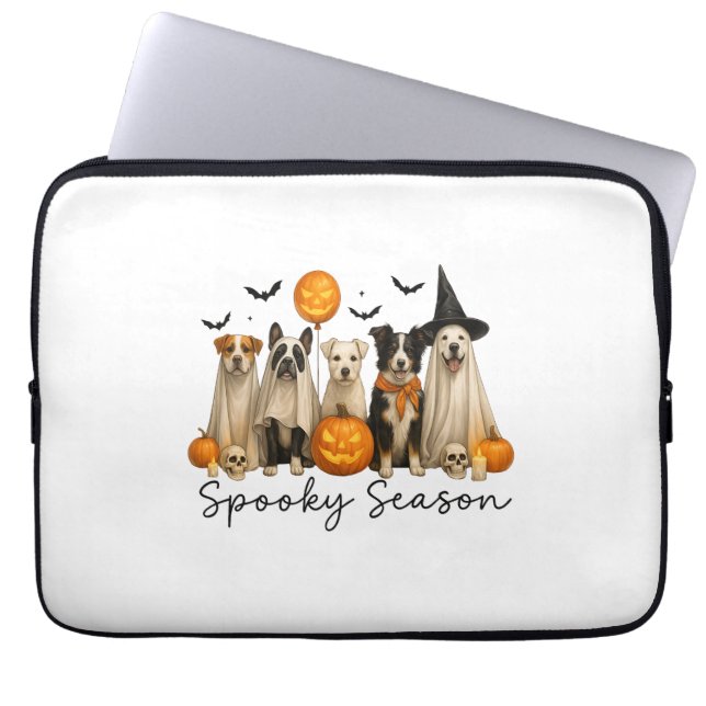 Spooky Season Halloween Hund Laptop Fodral (Framsidan)