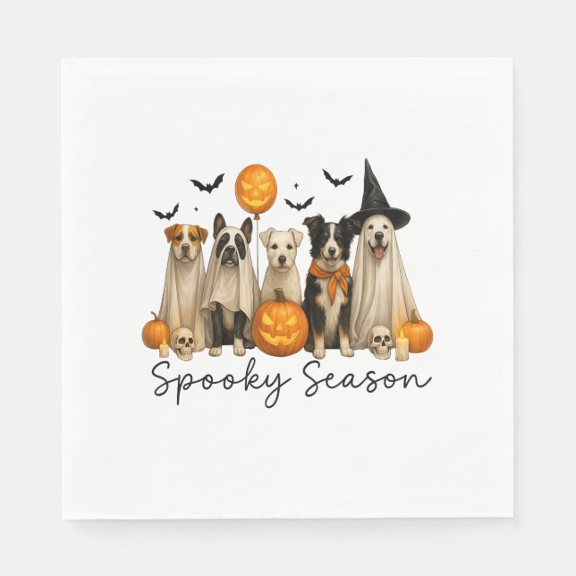 Spooky Season Halloween Hund Pappersservett (Framsidan)
