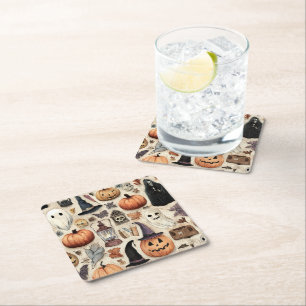 Spooky Season - Halloween Papper Underlägg Kvadrat