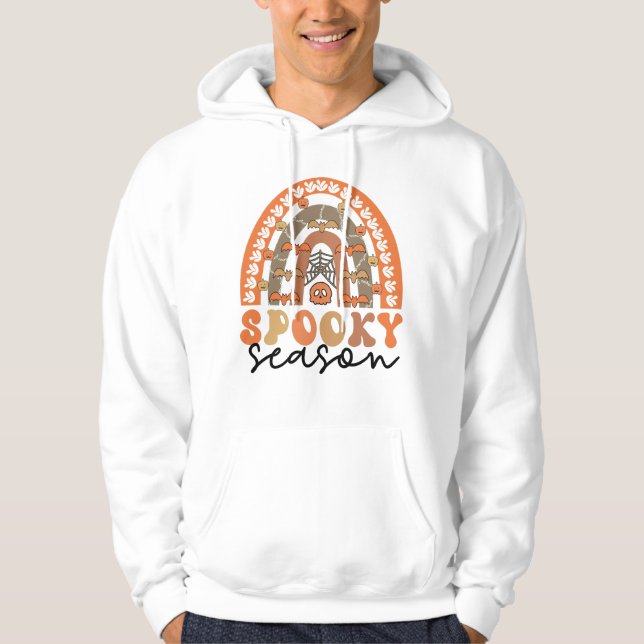 Spooky Season Halloween Rainbow Fall Hoodie (Framsida)