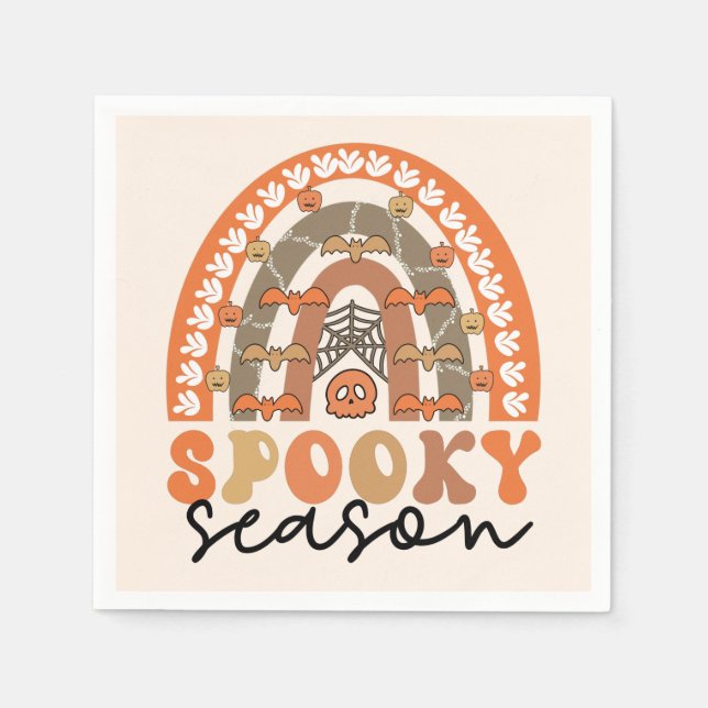 Spooky Season Halloween Rainbow Fall Pappersservett (Framsidan)