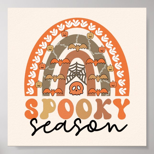 Spooky Season Halloween Rainbow Fall Poster (Framsidan)