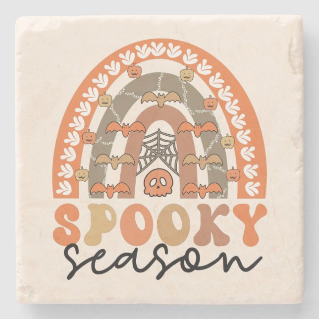 Spooky Season Halloween Rainbow Fall Stenunderlägg (Framsidan)