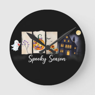Spooky Season Halloween Rund Klocka