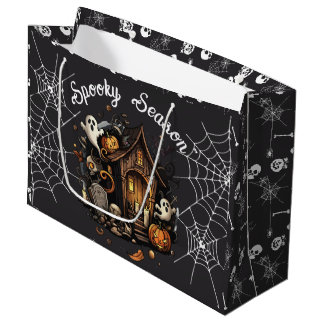 👻 Spooky Season Haunted House black Gift Bag 🎃