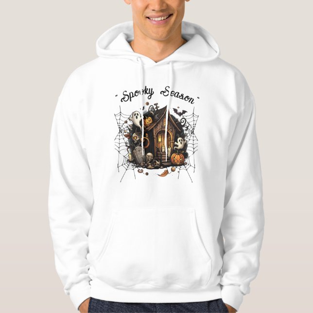 👻 Spooky Season Hoodie 🎃 Haunted Vibes t-shirt (Framsida)