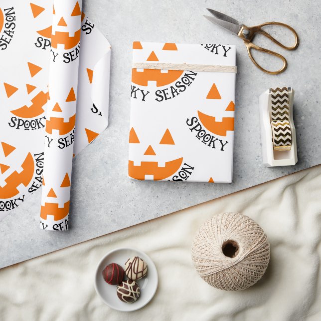 Spooky Season & Jack o lantern Halloween Presentpapper (Hantverk)