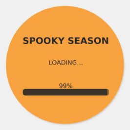 Spooky Season laddar 99% - Halloween Sticker Runt Klistermärke