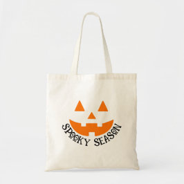 Spooky Season Pumpkin Ansikte Cute Halloween Tote Tygkasse