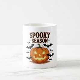 Spooky Season Pumpkin & Fladdermus Fall Halloween Kaffemugg