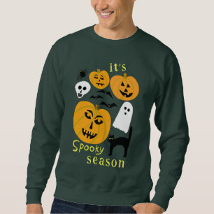 Spooky Season Pumpkins Ghost Fladdermus HAPPY HALL Lång Ärmad Tröja