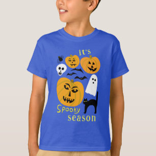 Spooky Season Pumpkins Ghost Fladdermus HAPPY HALL T Shirt