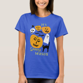 Spooky Season Pumpkins Ghost Fladdermus HAPPY HALL T Shirt