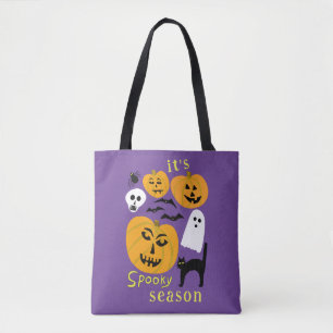Spooky Season Pumpkins Ghost Fladdermus HAPPY HALL Tygkasse