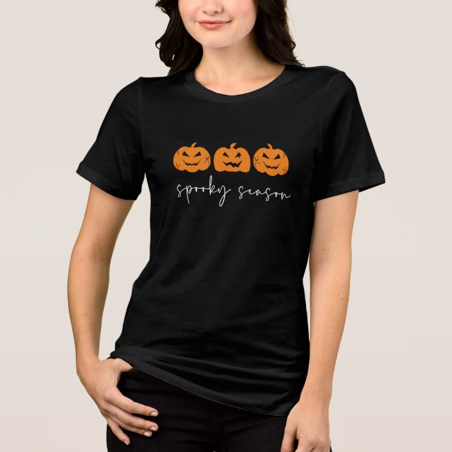 Spooky Season Pumpkins Halloween T Shirt (Framsida)