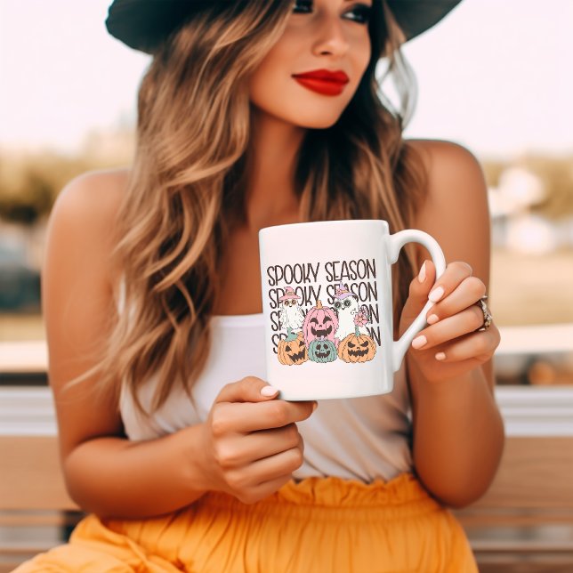 Spooky Season Retro Groovy Halloween Kaffemugg (Skapare uppladdad)