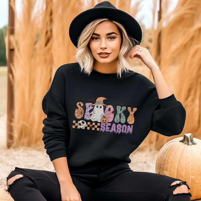 Spooky Season Retro Groovy Halloween T Shirt (Skapare uppladdad)