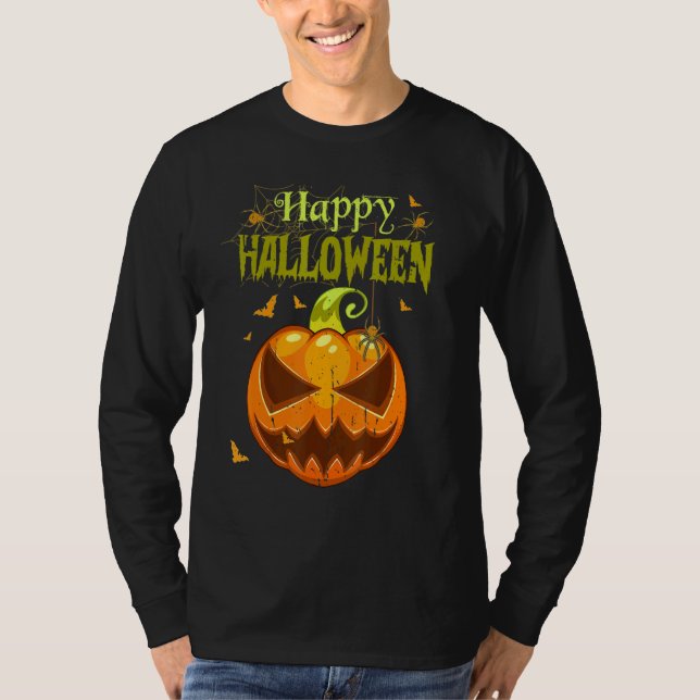 Spooky Season Retro Pumpkin Happy Halloween 1 T Shirt (Framsida)