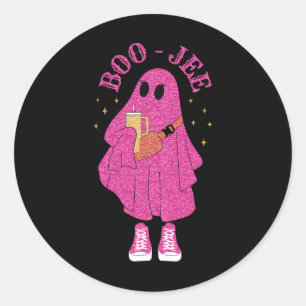 Spooky Season Rosa Ghost Halloween Costume Boujee Runt Klistermärke