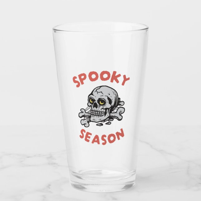 Spooky Season Scary Skull Halloween Glaskopp (Framsida)