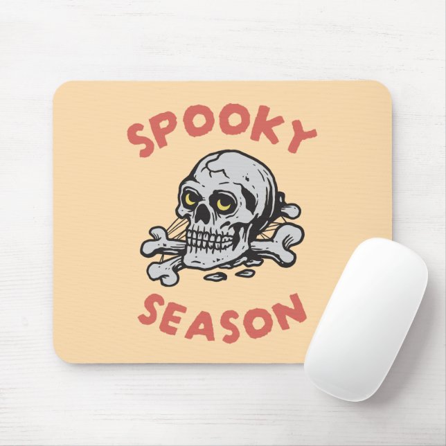 Spooky Season Scary Skull Halloween Musmatta (Med mus)