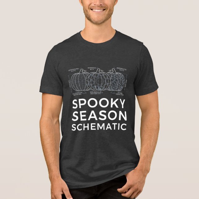 Spooky Season Schematic - Funny Engineer Halloween T Shirt (Framsida)