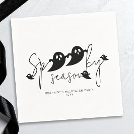 Spooky Season Simple Black Spöken Modern Halloween Pappersservett