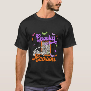 Spooky Season Skeleton Hand Leopard Pumpkin Hallow T Shirt