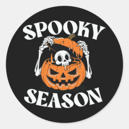 Spooky Season Skeleton Pumpkin Sticker Runt Klistermärke