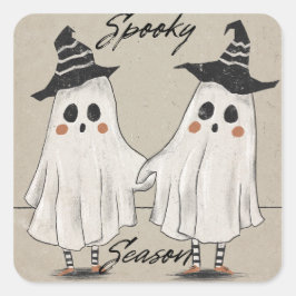 Spooky Season Squad Fyrkantigt Klistermärke