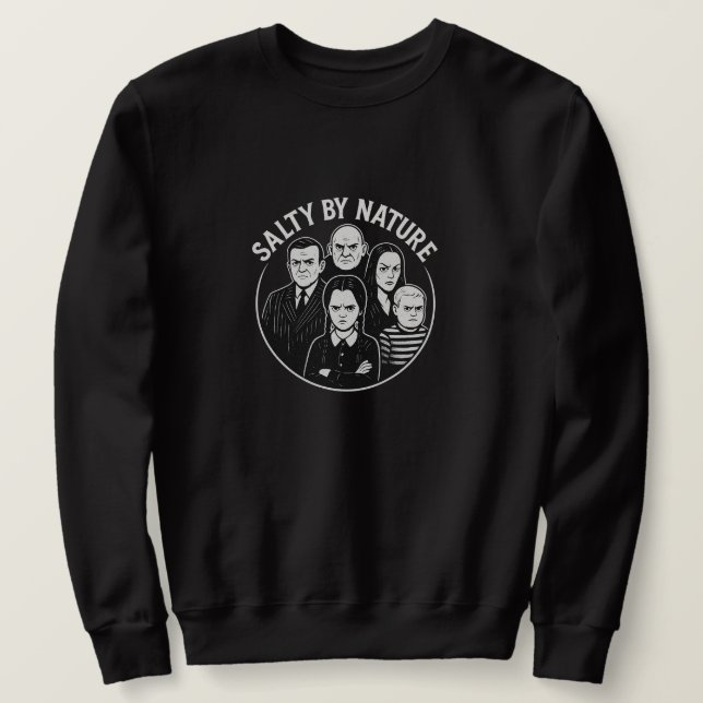 "Spooky Season" Sweater (Addams Edition) Lång Ärmad Tröja (Design framsida)