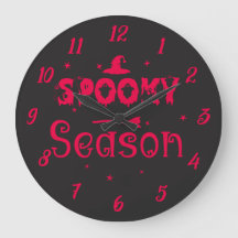 Spooky Season Witch Hat Halloween Wall Clock