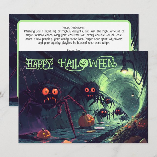 Spooky Sewer Surprise Halloween-kort Inbjudningar (Fram/baksida)