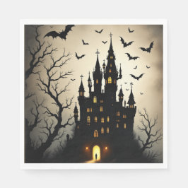 Spooky Shadow Halloween Castle Napkins Pappersservett