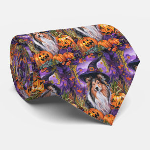 Spooky Shetland Sheepdog Halloween Witch Pumpkin Slips