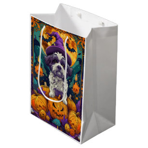 Spooky Shih Tzu Hund Halloween Witch och Pumpkin