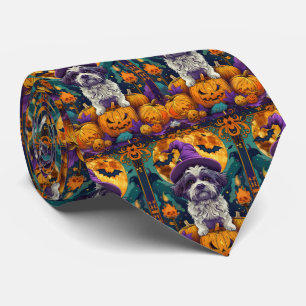 Spooky Shih Tzu Hund Halloween Witch och Pumpkin Slips