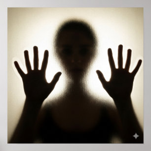 Spooky Silhouette på glas Poster