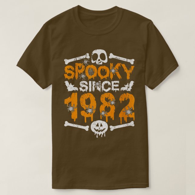 Spooky Since 1982 Scary Skeleton 40th Birthday Hal T Shirt (Design framsida)
